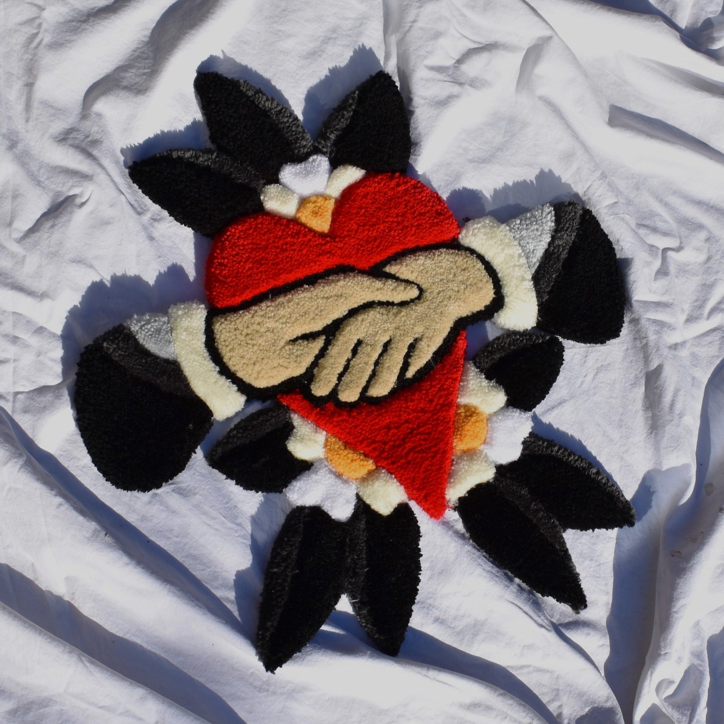 tattooed promise - hand-tufted rug or wall hanging